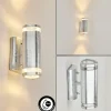 Applique murale d'extérieur Amyton Acier inoxydable, Transparent, Zingué, 2 lumières