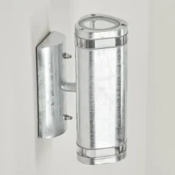 Applique murale d'extérieur Amyton Acier inoxydable, Transparent, Zingué, 2 lumières