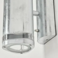 Applique murale d'extérieur Amyton Acier inoxydable, Transparent, Zingué, 2 lumières