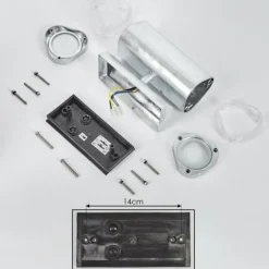 Applique murale d'extérieur Amyton Acier inoxydable, Transparent, Zingué, 2 lumières