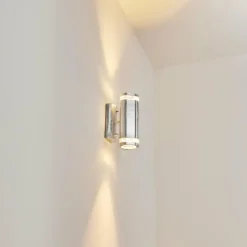 Applique murale d'extérieur Amyton Acier inoxydable, Transparent, Zingué, 2 lumières
