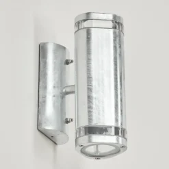 Applique murale d'extérieur Amyton Acier inoxydable, Transparent, Zingué, 2 lumières