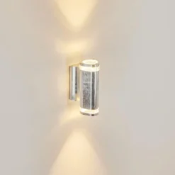 Applique murale d'extérieur Amyton Acier inoxydable, Transparent, Zingué, 2 lumières