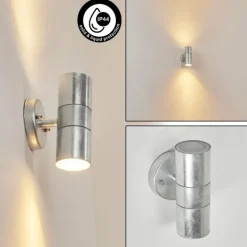 Applique murale d'extérieur Bessiebelle Zingué, Blanc, 2 lumières