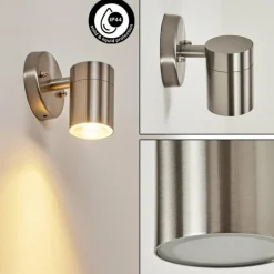 Applique murale d'extérieur Bessiebelle Acier inoxydable, Blanc, 1 lumière