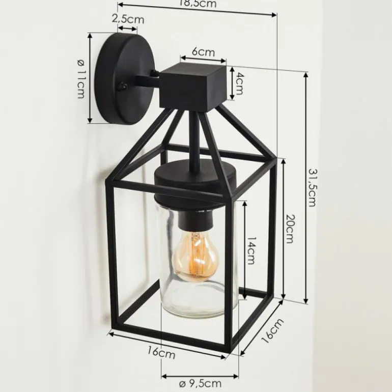 Applique murale d'extérieur Fiskenes Noir, 1 lumière