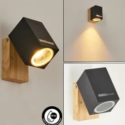 Applique murale d'extérieur Auchac Couleur bois, Écru, 1 lumière