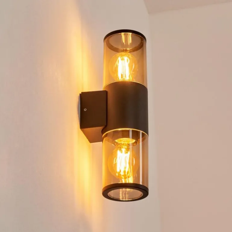 Applique murale d'extérieur Caragua Anthracite, 2 lumières