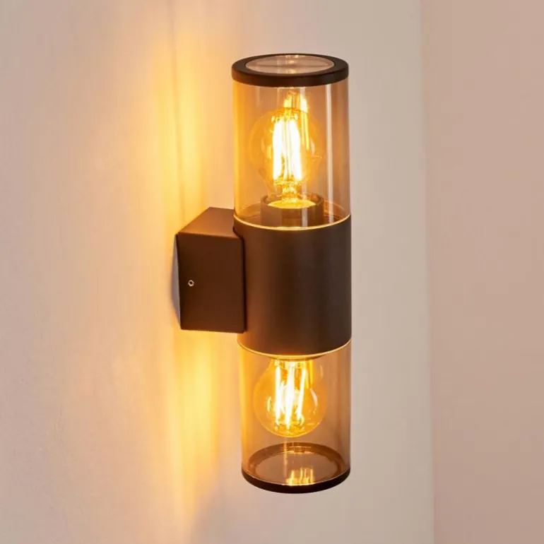 Applique murale d'extérieur Caragua Anthracite, 2 lumières