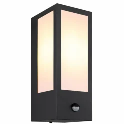 Applique murale d'extérieur Globo GUNDULA Noir, 1 lumière, Détecteur de mouvement