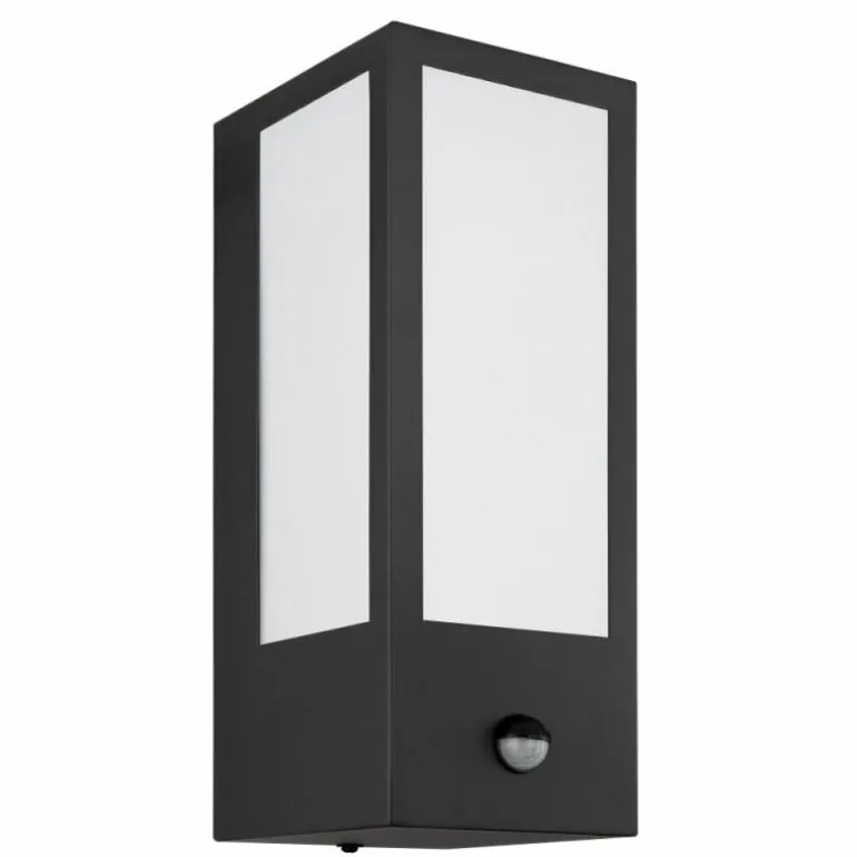 Applique murale d'extérieur Globo GUNDULA Noir, 1 lumière, Détecteur de mouvement