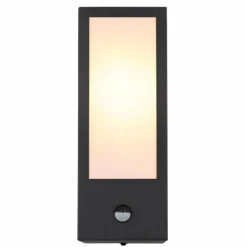Applique murale d'extérieur Globo GUNDULA Noir, 1 lumière, Détecteur de mouvement