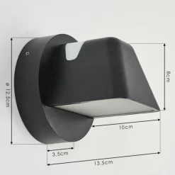 Applique murale d'extérieur Villermon LED Noir, 1 lumière