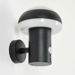 Applique murale d'extérieur Vinara LED Noir, 1 lumière, Détecteur de mouvement