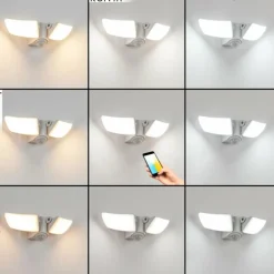 Applique murale d'extérieur Carnetin LED Blanc, 2 lumières, Détecteur de mouvement