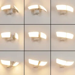 Applique murale d'extérieur Carnetin LED Blanc, 2 lumières, Détecteur de mouvement