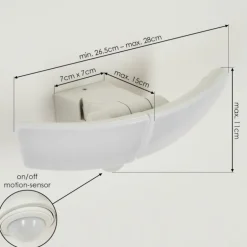 Applique murale d'extérieur Carnetin LED Blanc, 2 lumières, Détecteur de mouvement