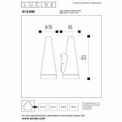 Applique murale d'extérieur Lucide WIZARD Anthracite, 1 lumière