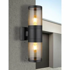 Applique murale d'extérieur Globo XELOO Noir, 2 lumières