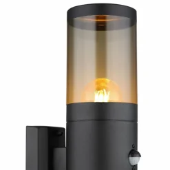 Applique murale d'extérieur Globo XELOO Noir, 2 lumières, Détecteur de mouvement