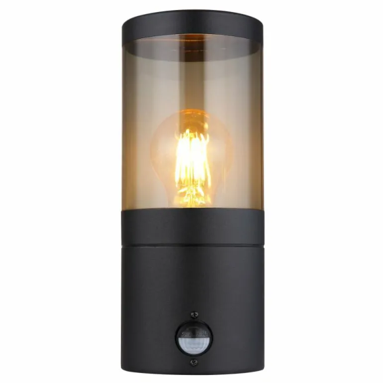 Applique murale d'extérieur Globo XELOO Noir, 1 lumière, Détecteur de mouvement