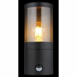 Applique murale d'extérieur Globo XELOO Noir, 1 lumière, Détecteur de mouvement