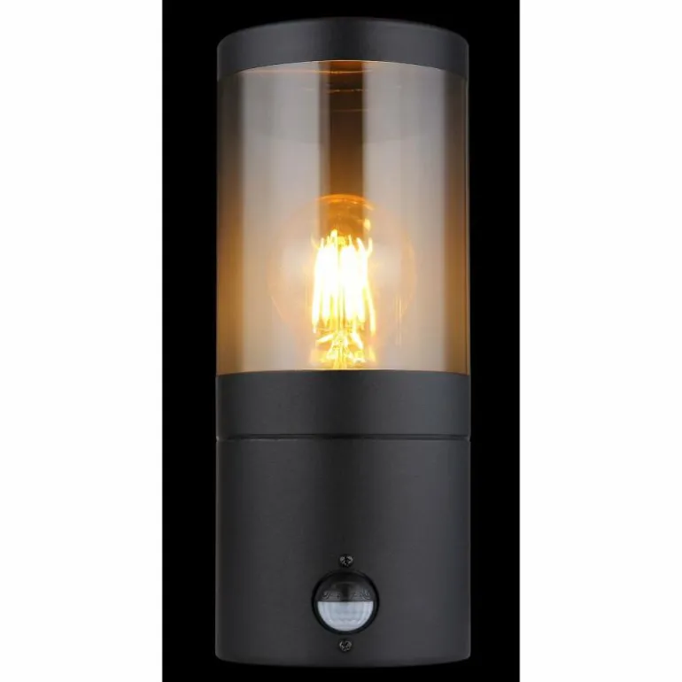 Applique murale d'extérieur Globo XELOO Noir, 1 lumière, Détecteur de mouvement
