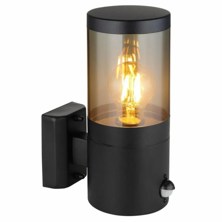 Applique murale d'extérieur Globo XELOO Noir, 1 lumière, Détecteur de mouvement