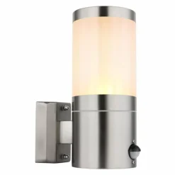 Applique murale d'extérieur Globo XELOO Argenté, 1 lumière, Détecteur de mouvement