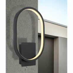 Applique murale d'extérieur Globo NAGGY LED Noir, 1 lumière