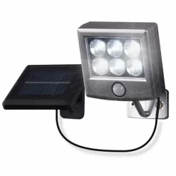 Applique murale d'extérieur Globo SOLAR LED Noir, Argenté, 6 lumières, Détecteur de mouvement