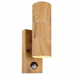 Applique murale d'extérieur Globo STYLE Couleur bois, 2 lumières, Détecteur de mouvement