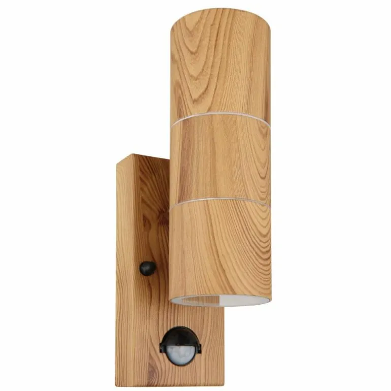 Applique murale d'extérieur Globo STYLE Couleur bois, 2 lumières, Détecteur de mouvement