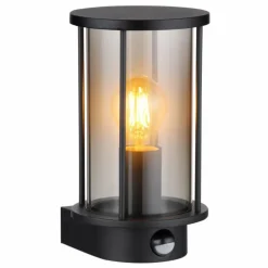 Applique murale d'extérieur Globo GRACEY Noir, 1 lumière, Détecteur de mouvement