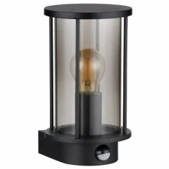 Applique murale d'extérieur Globo GRACEY Noir, 1 lumière, Détecteur de mouvement