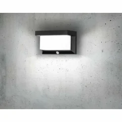 Applique murale d'extérieur Eglo Z_SOLAR LED Noir, 32 lumières, Détecteur de mouvement