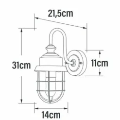 Applique murale d'extérieur Konstsmide Cerignola Argenté, 1 lumière
