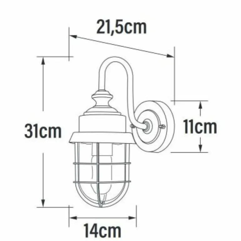 Applique murale d'extérieur Konstsmide Cerignola Argenté, 1 lumière