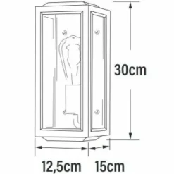 Applique murale d'extérieur Konstsmide Carpi Laiton, Noir, 1 lumière