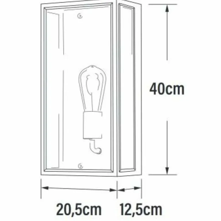 Applique murale d'extérieur Konstsmide Carpi Laiton, Noir, 1 lumière