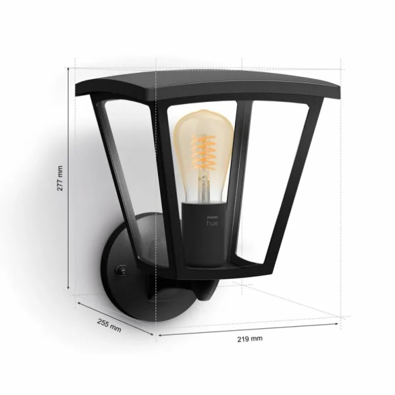 Applique murale d'extérieur Philips Hue White Inara LED Noir, 1 lumière