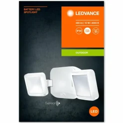 Applique murale d'extérieur LEDVANCE Battery Blanc, 2 lumières, Détecteur de mouvement