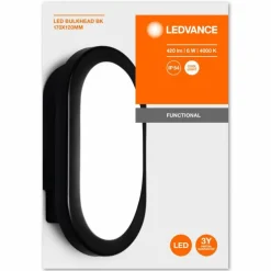 Applique murale d'extérieur LEDVANCE BULKHEAD Noir, 1 lumière