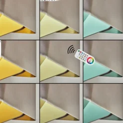 Applique murale d'extérieur Bafueiras LED Nickel mat, Blanc, 1 lumière, Télécommandes, Changeur de couleurs