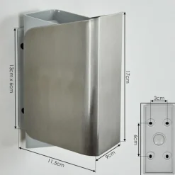 Applique murale d'extérieur Bafueiras LED Nickel mat, Blanc, 1 lumière, Télécommandes, Changeur de couleurs