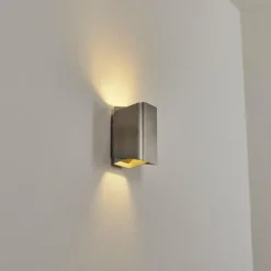 Applique murale d'extérieur Bafueiras LED Nickel mat, Blanc, 1 lumière, Télécommandes, Changeur de couleurs