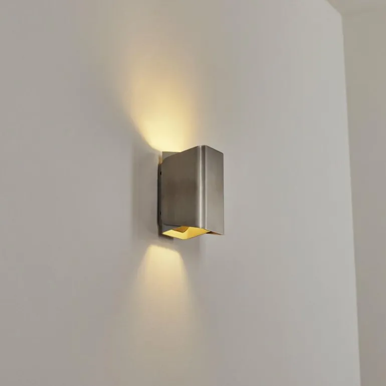 Applique murale d'extérieur Bafueiras LED Nickel mat, Blanc, 1 lumière, Télécommandes, Changeur de couleurs