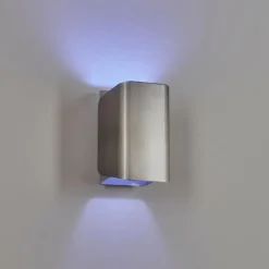 Applique murale d'extérieur Bafueiras LED Nickel mat, Blanc, 1 lumière, Télécommandes, Changeur de couleurs