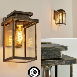 Applique murale d'extérieur Tieva Brun, Or, 1 lumière