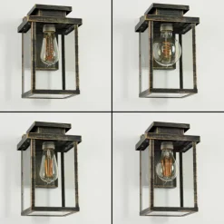 Applique murale d'extérieur Tieva Brun, Or, 1 lumière